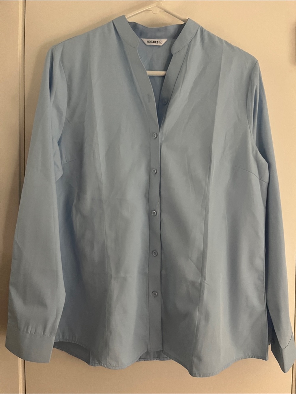 Light Blue Button-Down Women's Blouse by
